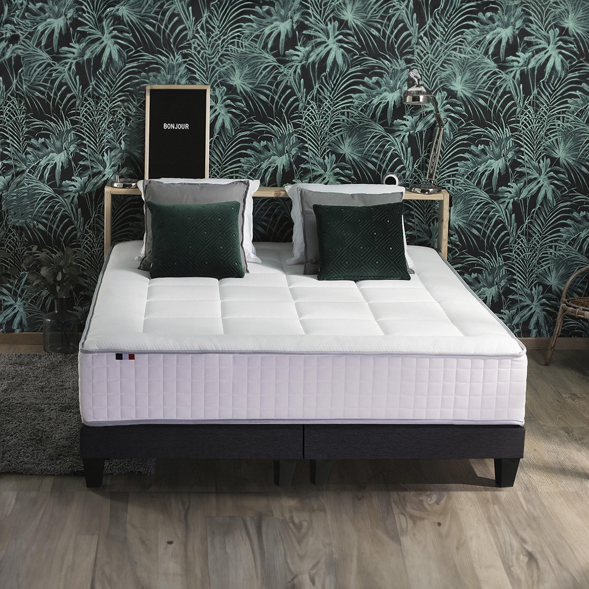 Voir la diapositive 6 : IDLITERIE Ensemble matelas Ressorts 7 zones H28cm + sommier PALACIO FABRICATION FRANCAISE
