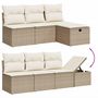 Voir la diapositive 3 : VIDAXL Salon de jardin avec coussins 7 pcs beige resine tressee