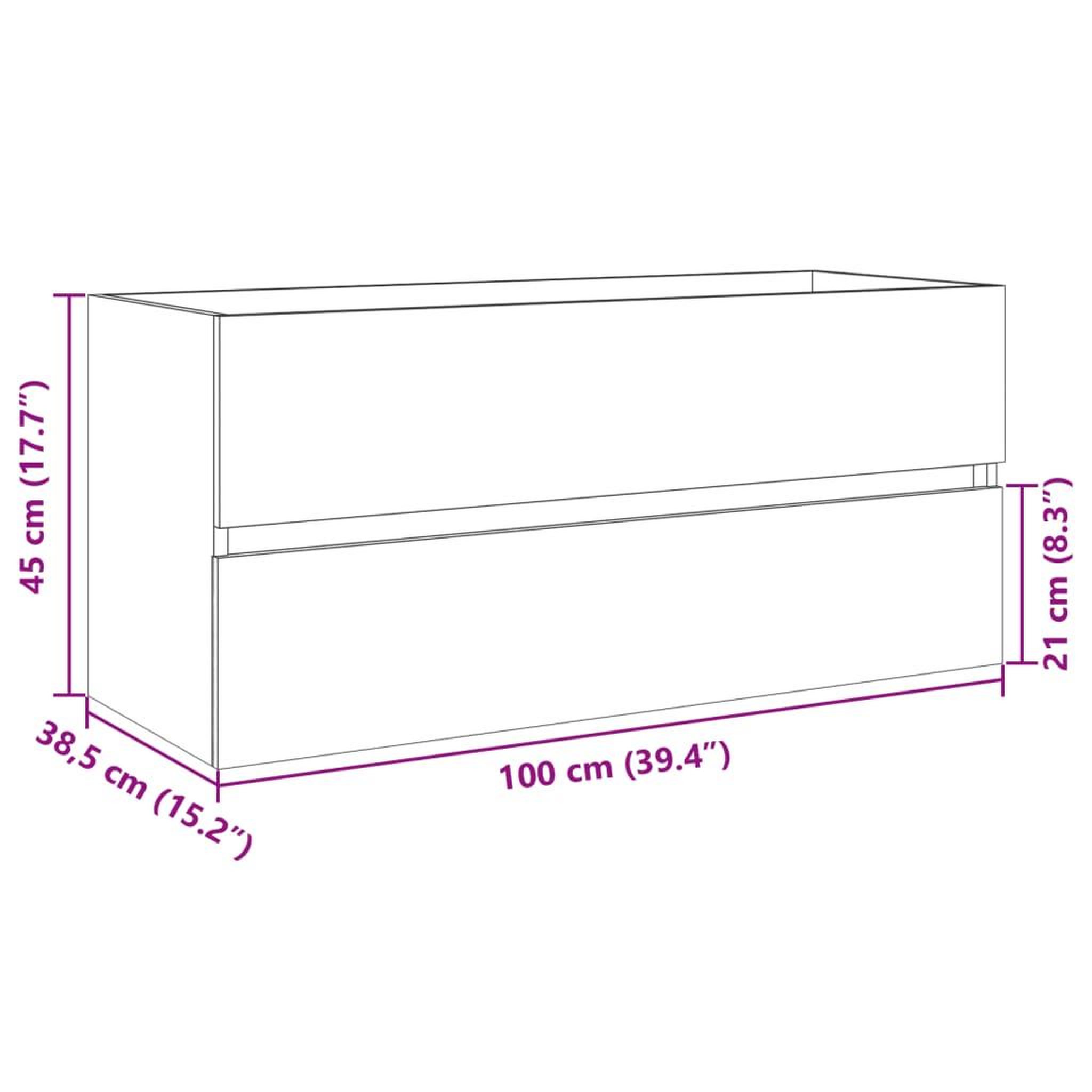 Voir la diapositive 6 : VIDAXL Armoire de lavabo de salle de bain chene sonoma 100x38,5x45 cm