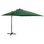Voir la diapositive 1 : VIDAXL Parasol de jardin en porte-a-faux et mat et lumieres LED vert
