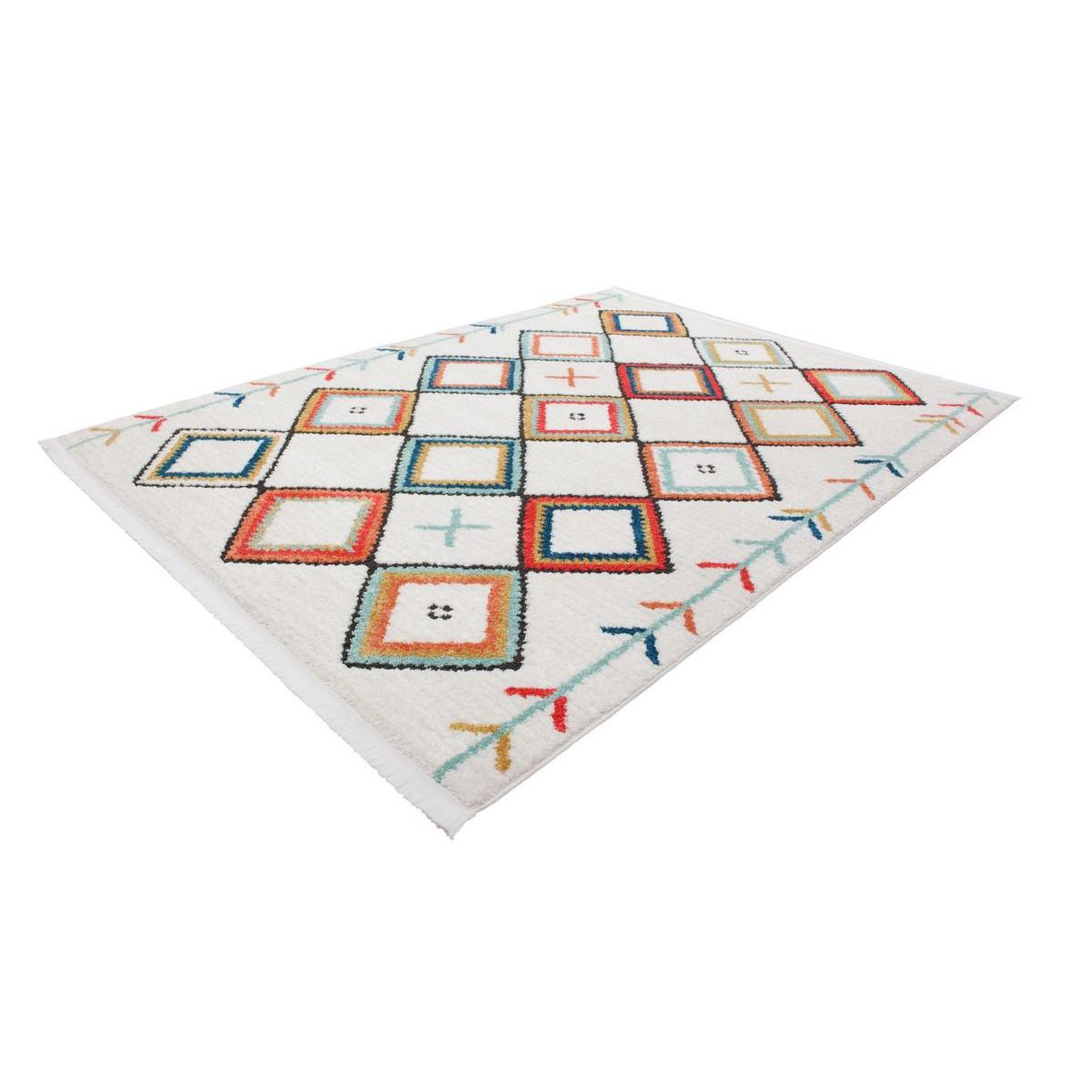 Voir la diapositive 4 : Paris Prix Tapis ethnique à franges  agadir  multicolore