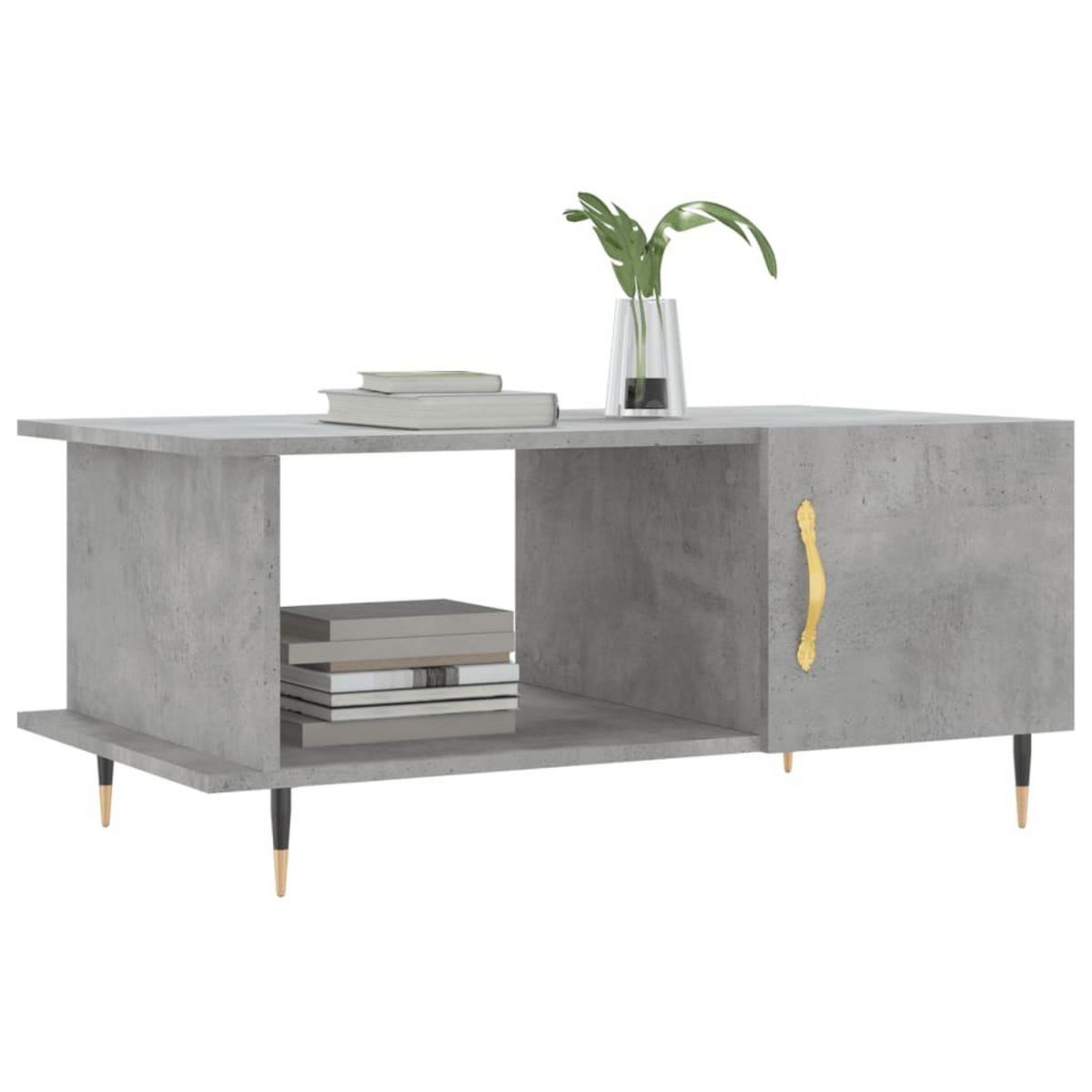 VIDAXL Table basse gris beton 90x50x40 cm bois d'ingenierie