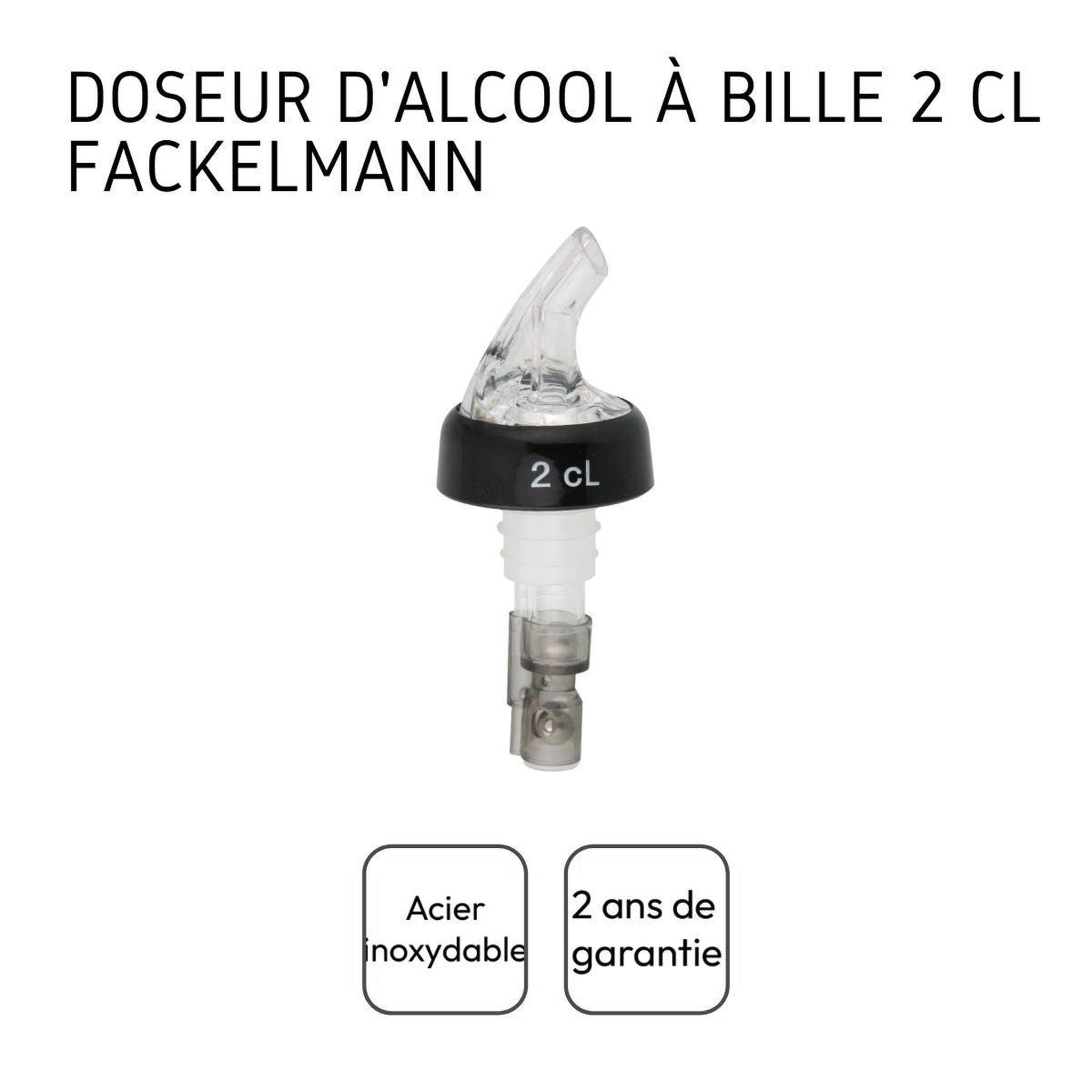 Voir la diapositive 6 : Fackelmann Lot de bec verseur doseur à alcool 2 et 4 cl avec bille fackelmann bar concept