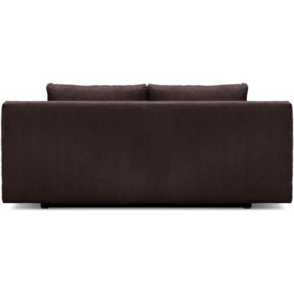 MARKET24 Banquette convertible 3 places MIKA - Velours côtelé marron foncé - Coffre de rangement - L 192 x H 84 x P 93 cm