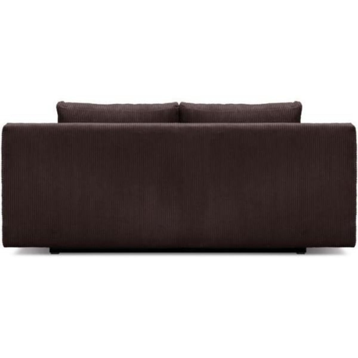 MARKET24 Banquette convertible 3 places MIKA - Velours côtelé marron foncé - Coffre de rangement - L 192 x H 84 x P 93 cm