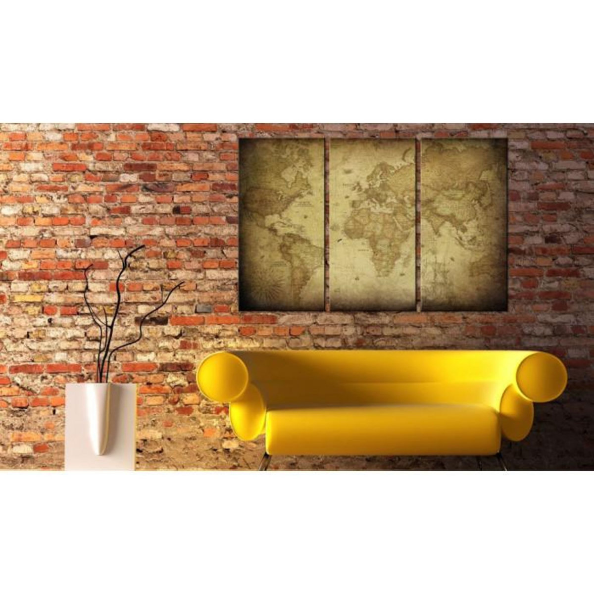 Paris Prix Tableau Imprimé 3 Panneaux  Old Map :