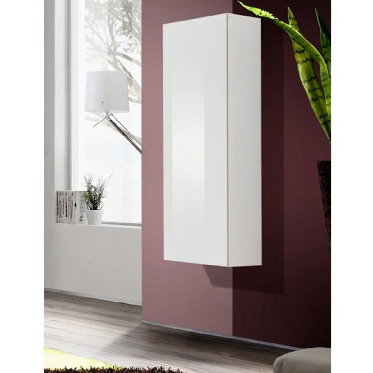 Paris Prix Vitrine Murale Design  Fly I  126cm Blanc