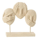 Paris Prix Statuette 3 Visages sur Socle  Morris  30cm Beige