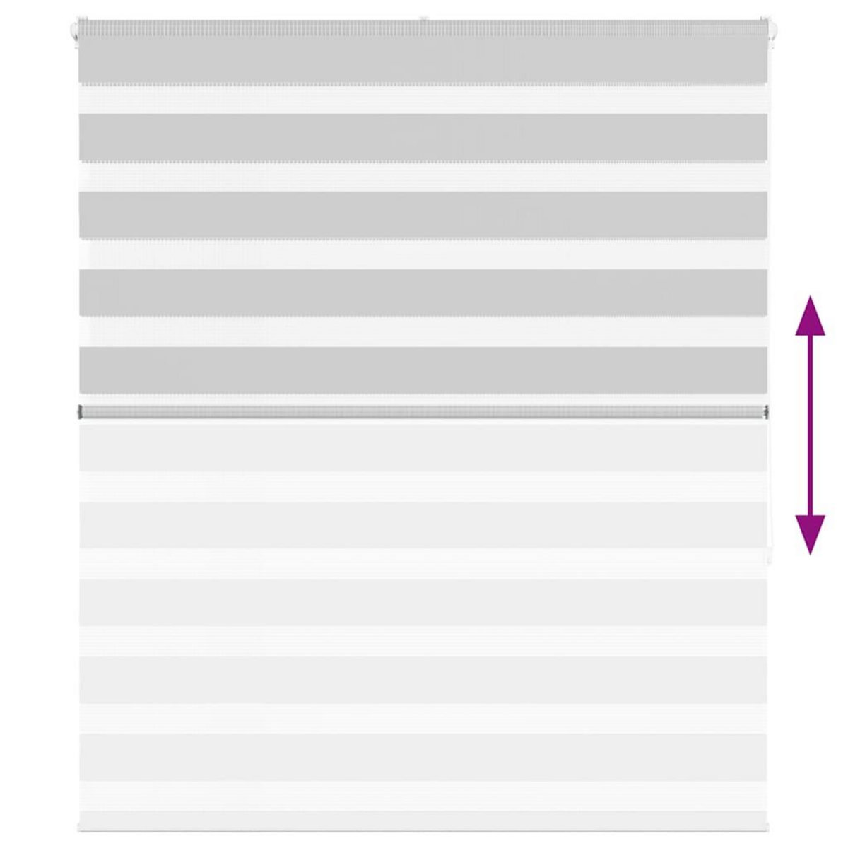 VIDAXL Store zebre gris clair largeur du tissu 115,9 cm polyester