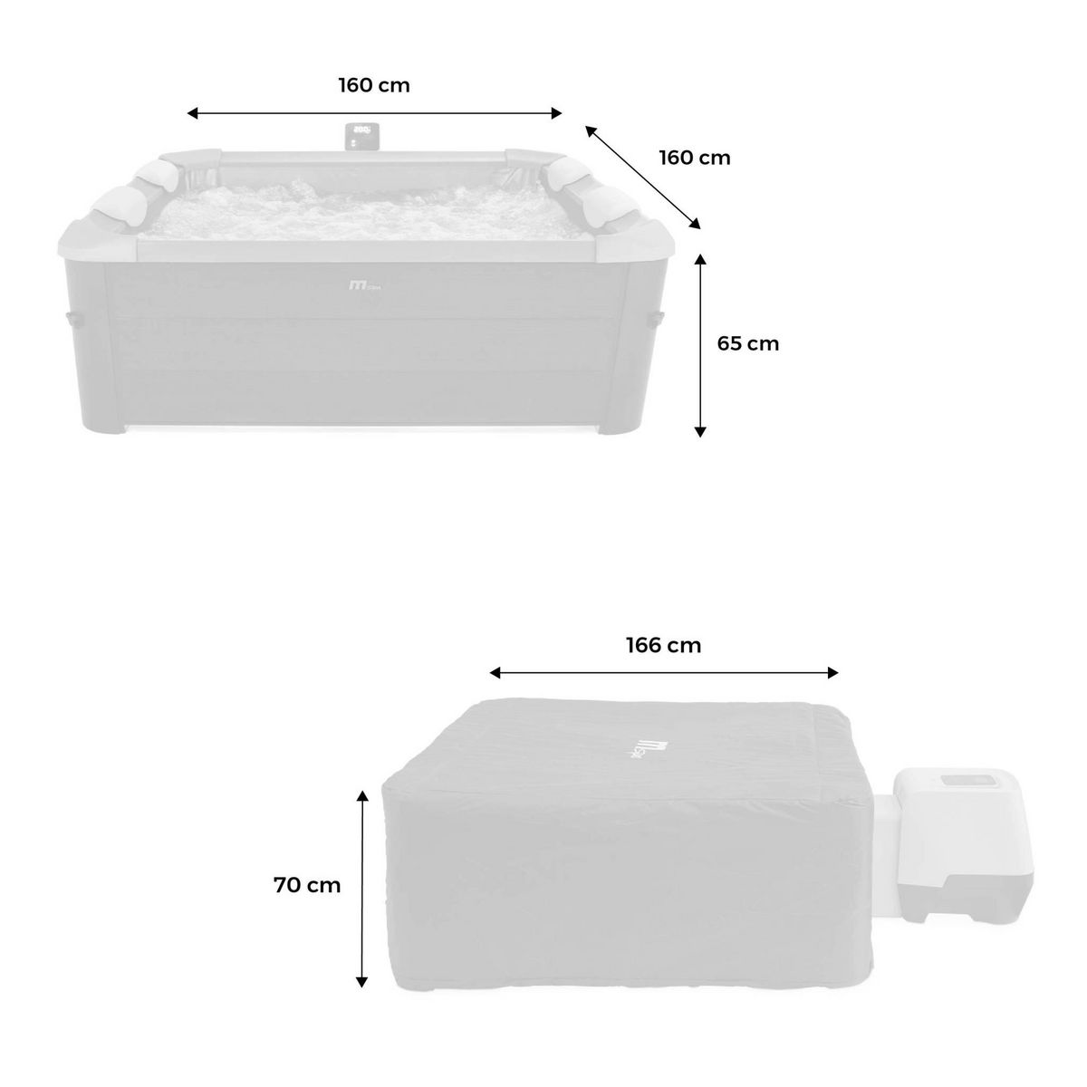 MSpa SPA rigide OSLO SAPPHIRE MSPA 6 personnes gris. 4 coussins. bâche incluse + housse thermique. hydromassages système