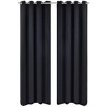 VIDAXL 2 pcs Rideau Blackout Occultant Noir avec Œillets en metal 135x245cm