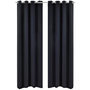 Voir la diapositive 1 : VIDAXL 2 pcs Rideau Blackout Occultant Noir avec Œillets en metal 135x245cm