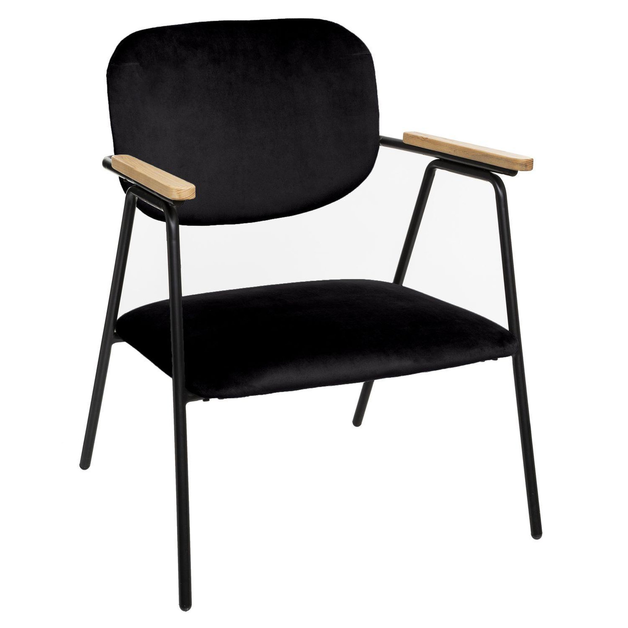 ATMOSPHERA Fauteuil design en velours Dyer. Coloris disponibles : Noir, Bleu, Vert, Gris