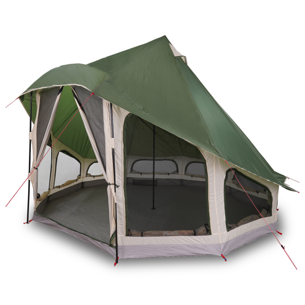 VIDAXL Tente Familiale Tipi Verte 6 Personnes Étanche
