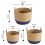 Voir la diapositive 5 : VS VENTA-STOCK Set de 3 paniers Tecla fibre naturelle, bleu/naturel