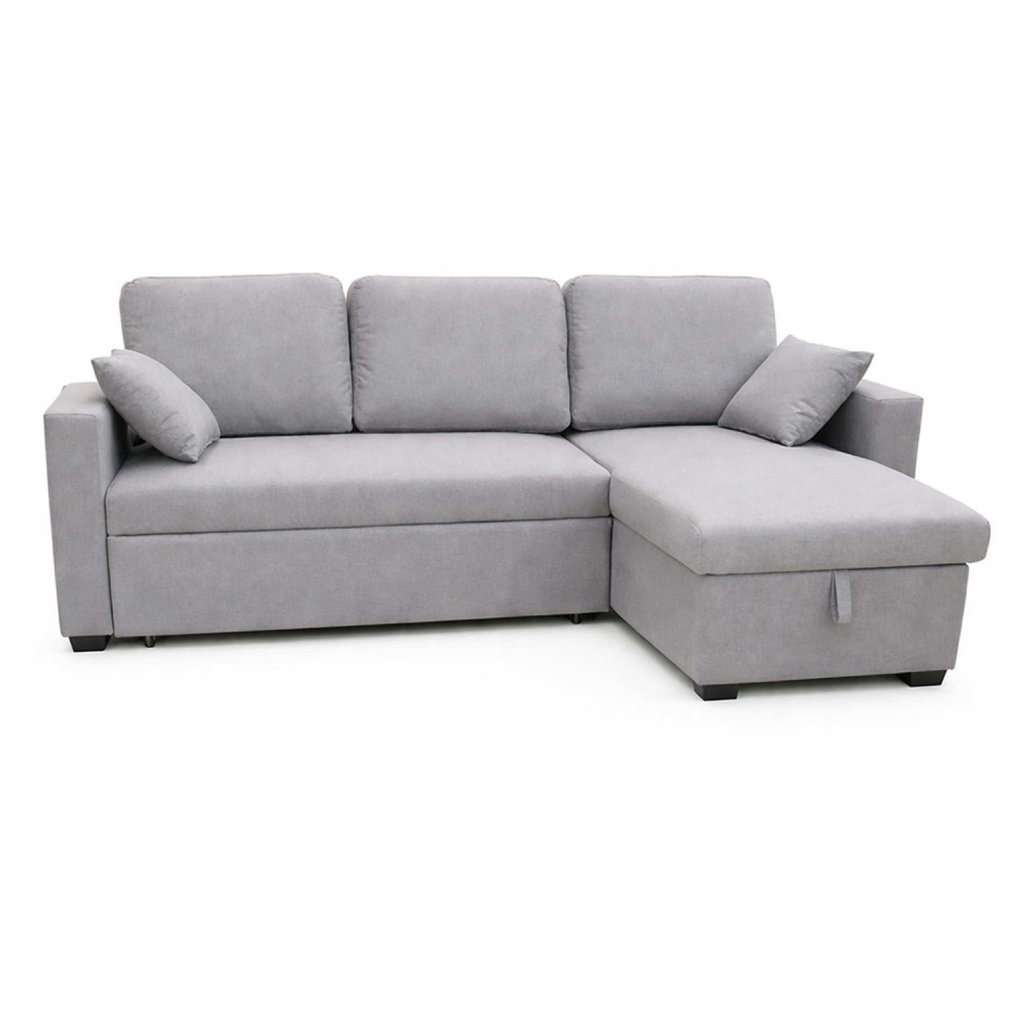 Voir la diapositive 3 : CONCEPT USINE Canapé d'angle convertible 3 places avec coffre en tissu gris celbridge