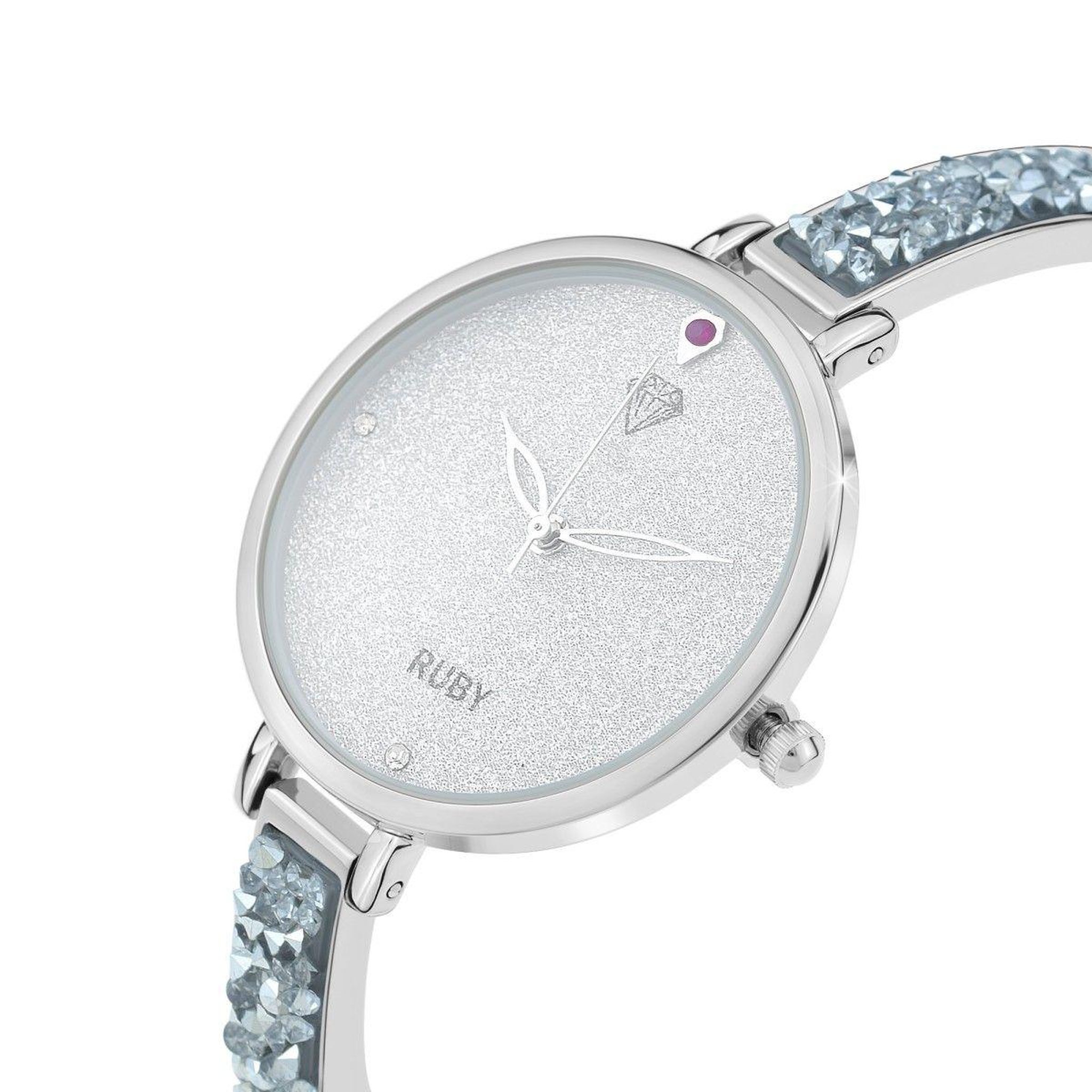 Voir la diapositive 3 : SC CRYSTAL Montre Nola SC Crystal ornée d'un rubis et de cristaux scintillants