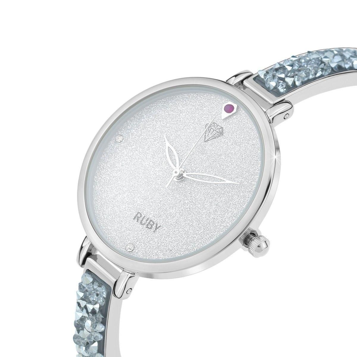 SC CRYSTAL Montre Nola SC Crystal ornée d'un rubis et de cristaux scintillants