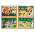 EDUCO Puzzle d'activités des enfants: le lot de 4 puzzles - jeu Montessori