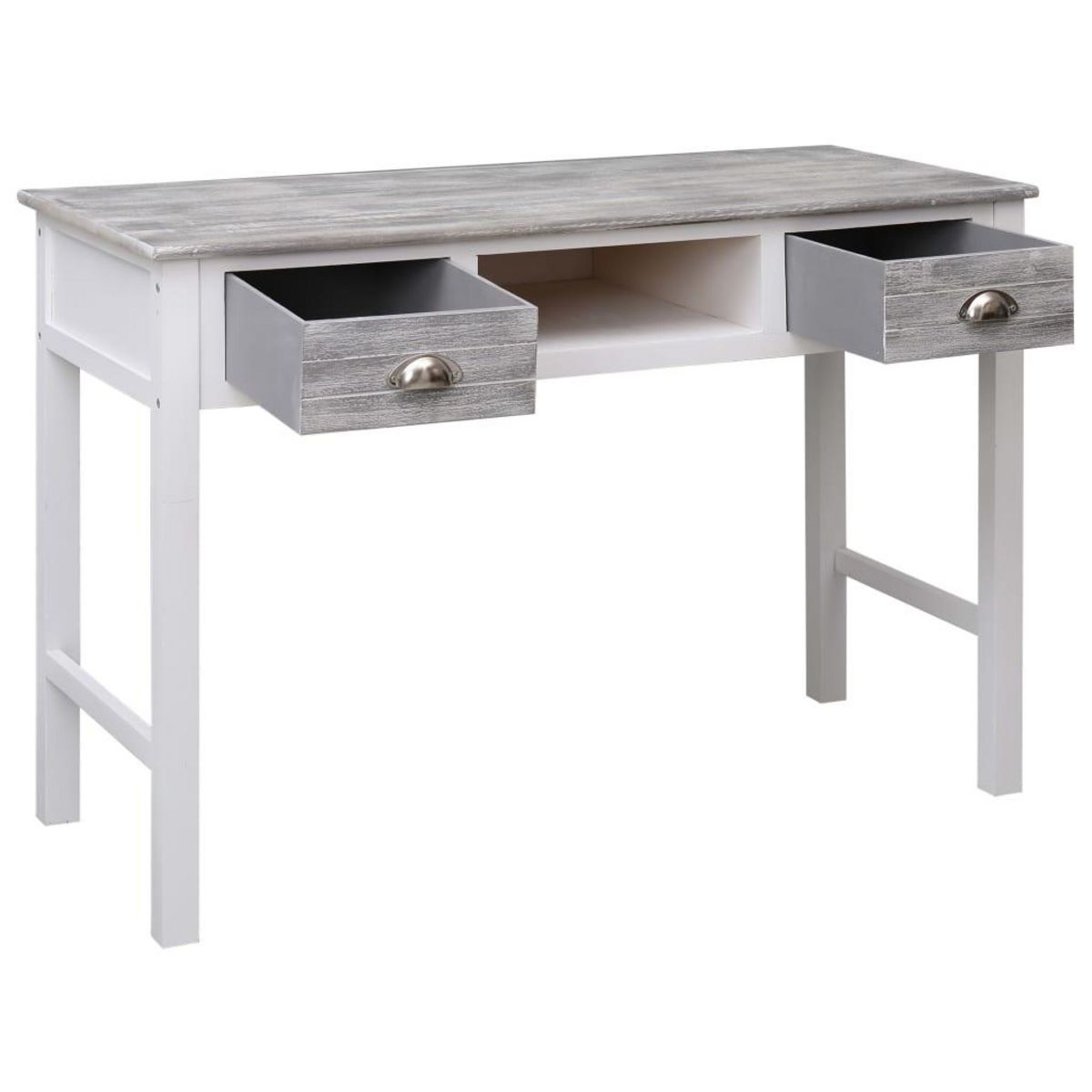 VIDAXL Bureau Gris 110x45x76 cm Bois