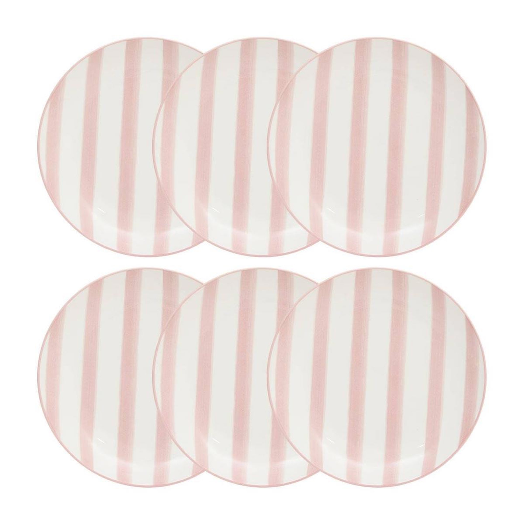 SECRET DE GOURMET Lot de 6 assiettes à dessert  charlie  19cm rose