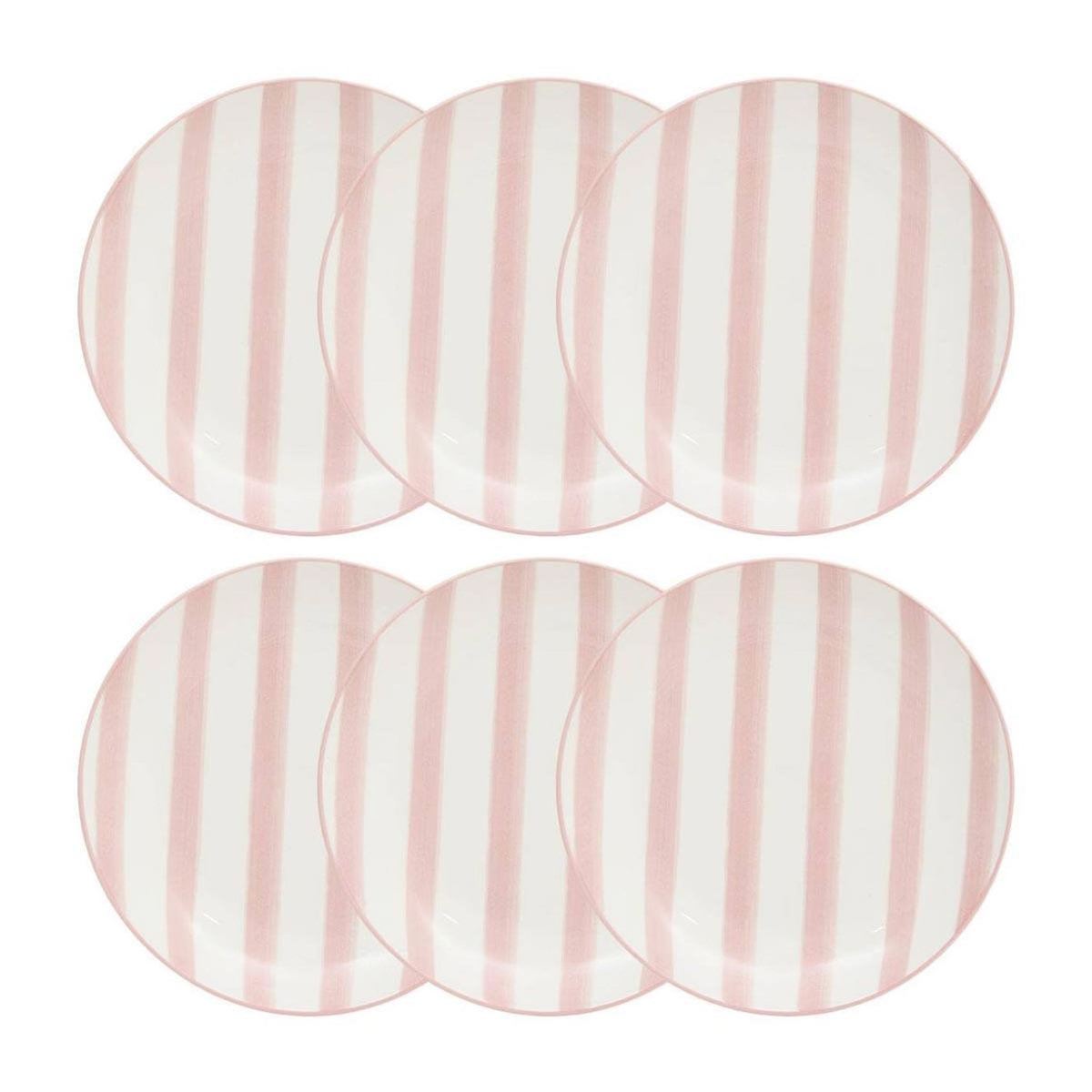 SECRET DE GOURMET Lot de 6 Assiettes à Dessert  Charlie  19cm Rose