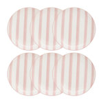 SECRET DE GOURMET Lot de 6 Assiettes à Dessert  Charlie  19cm Rose