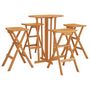 Voir la diapositive 3 : VIDAXL Ensemble de bar pliable 5 pcs Bois de teck massif