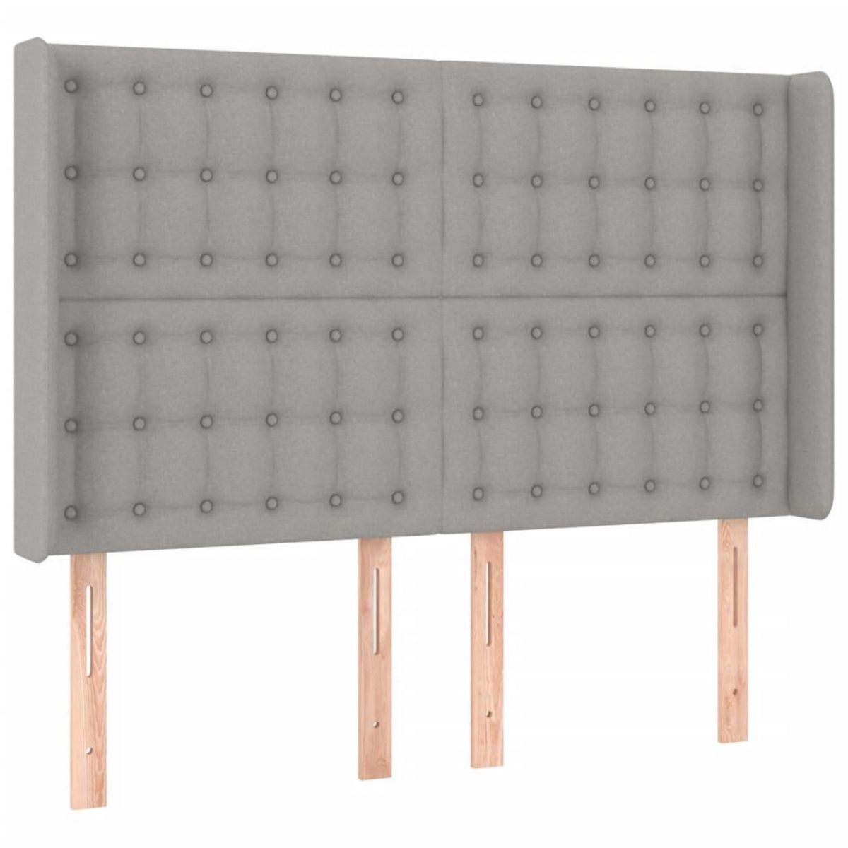 VIDAXL Tete de lit a LED Gris clair 147x16x118/128 cm Tissu
