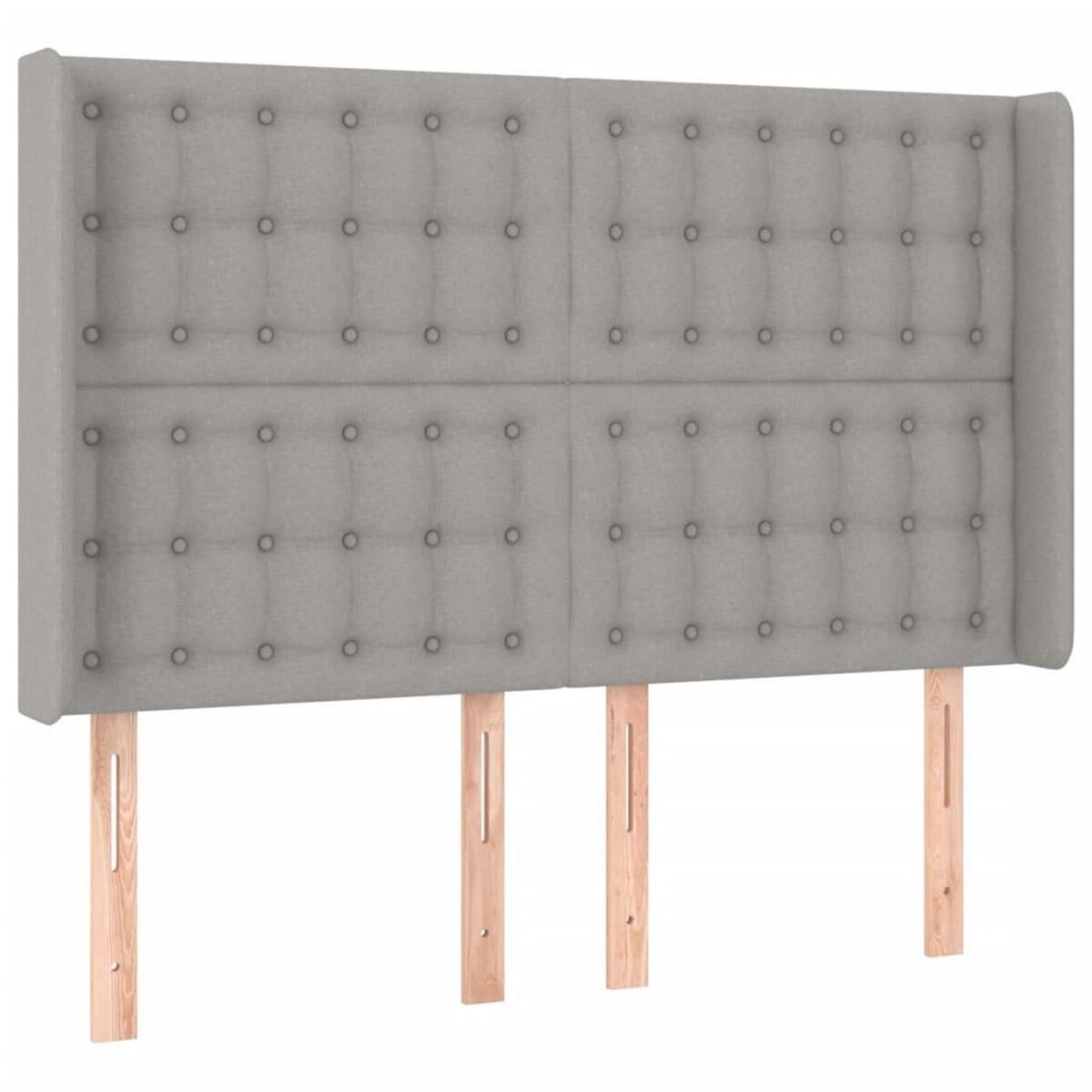 VIDAXL Tete de lit a LED Gris clair 147x16x118/128 cm Tissu