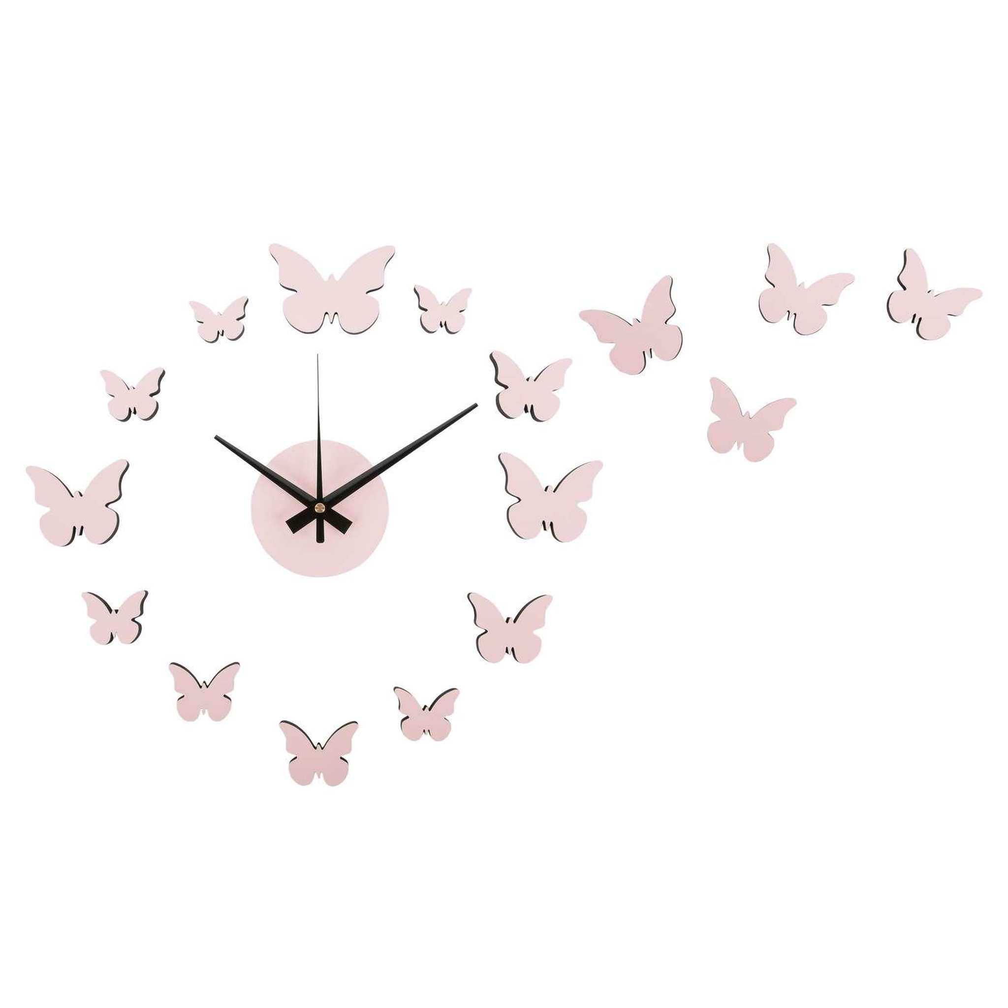 Karlsson Horloge murale papillons - rose