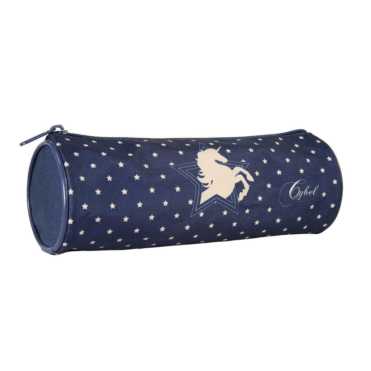 Bagtrotter Bagtrotter - Cybel -Trousse Scolaire Ronde - Marine - 1 Compartiment Zippé - 22x7x7cm - Matière Polyester - Accessoire et Papeterie Scolaire