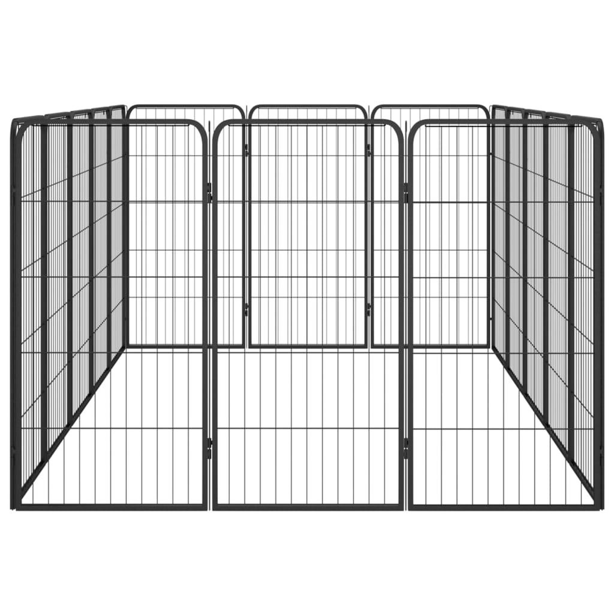 Voir la diapositive 4 : VIDAXL Parc pour chien 16panneaux Noir 50x100cm Acier enduit de poudre
