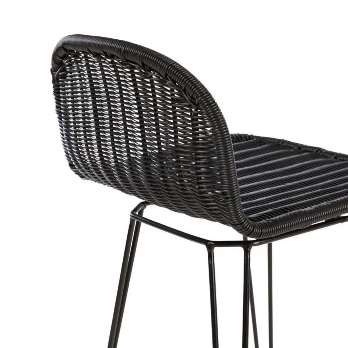 Rendez vous déco Lot de 2 chaises de bar mi-hauteur 63 cm en résine tressée marron - Jigani