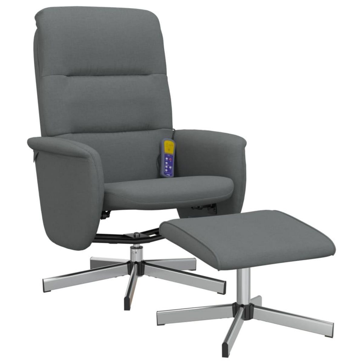 VIDAXL Fauteuil de massage inclinable et repose-pieds gris fonce tissu