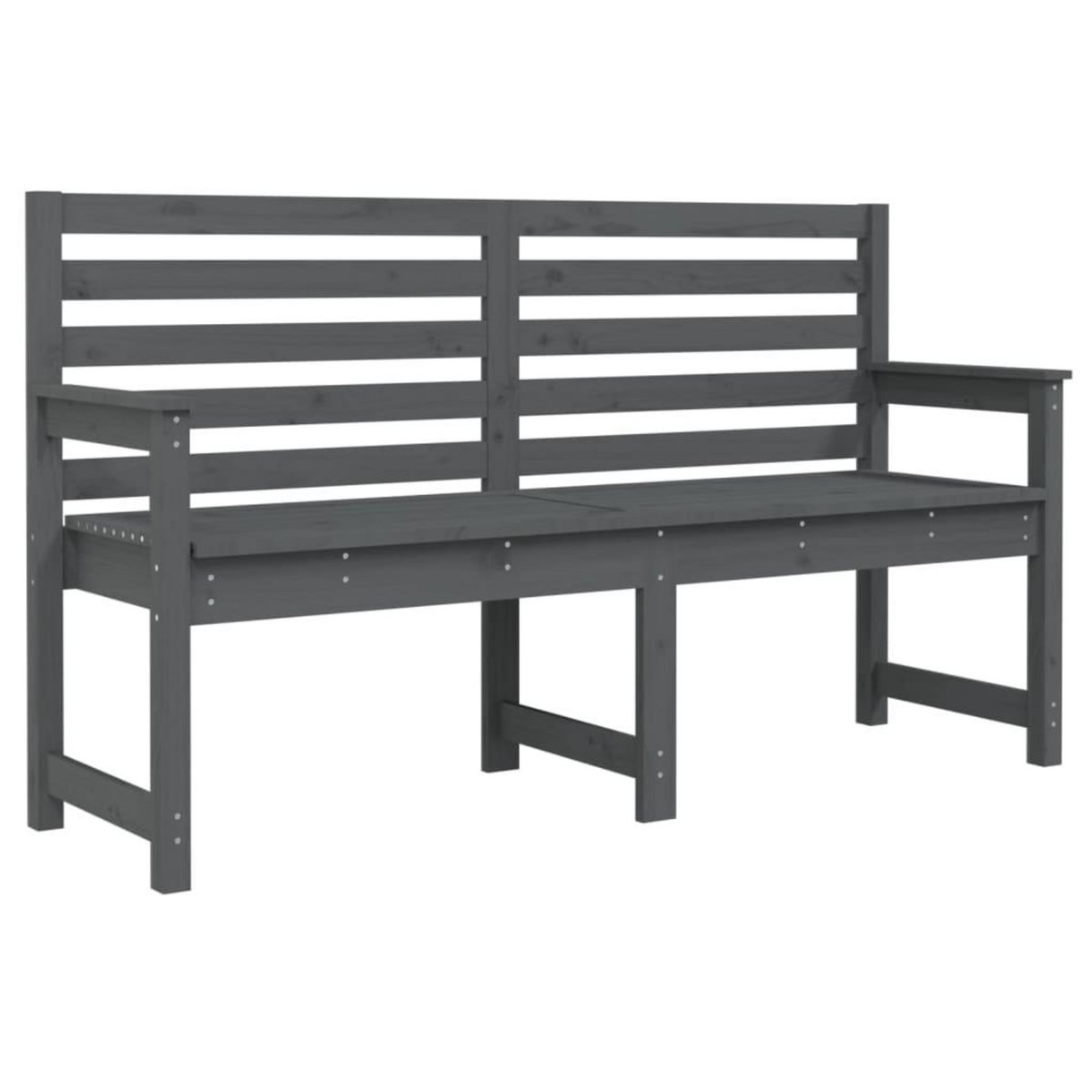 VIDAXL Banc de jardin gris 159,5x48x91,5 cm bois massif de pin