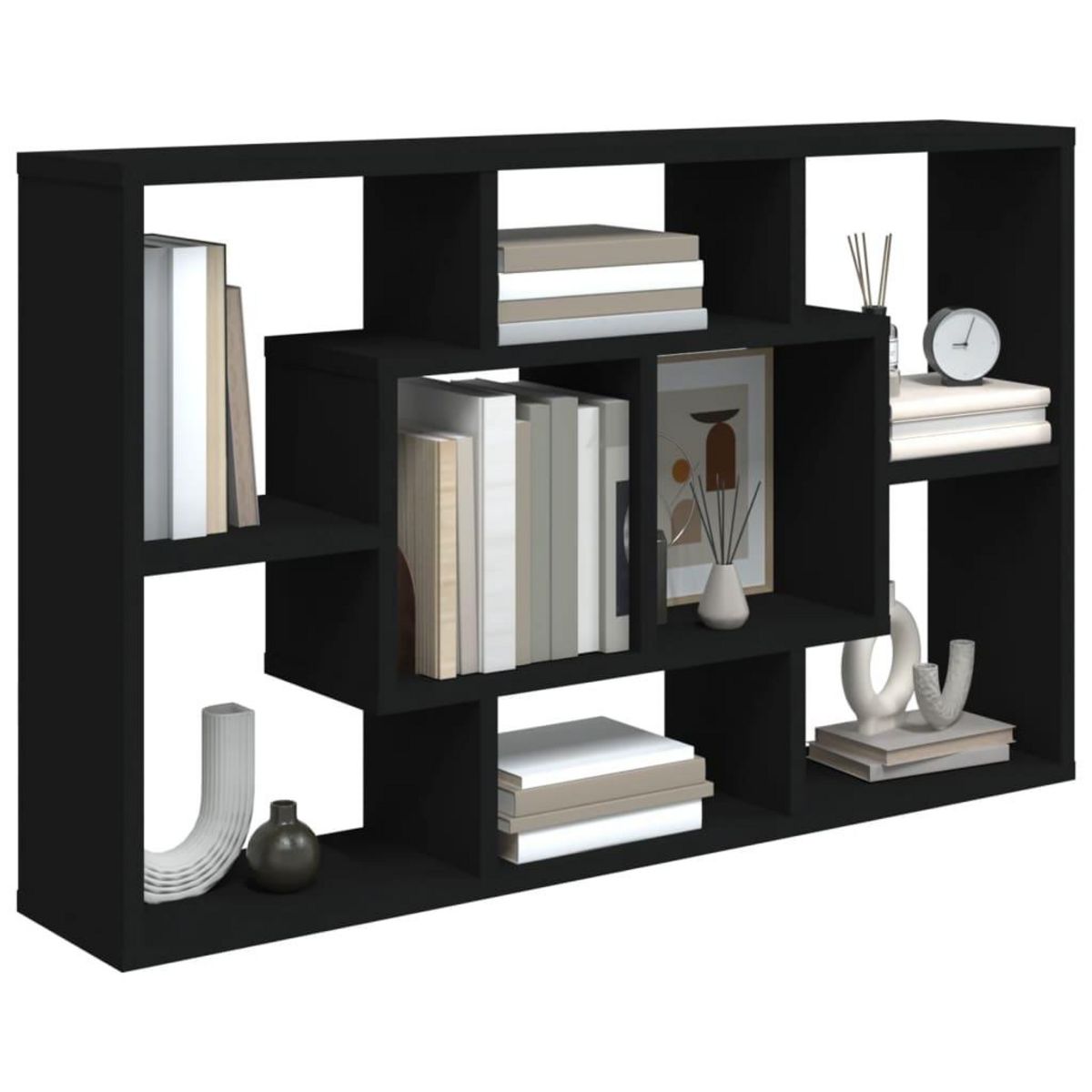 VIDAXL Etagere murale noir 85x16x52,5 cm bois d'ingenierie