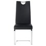 IDIMEX Lot de 4 chaises de salle à manger SABA avec poignée intégrée et piétement chromé, revêtement en synthétique noir
