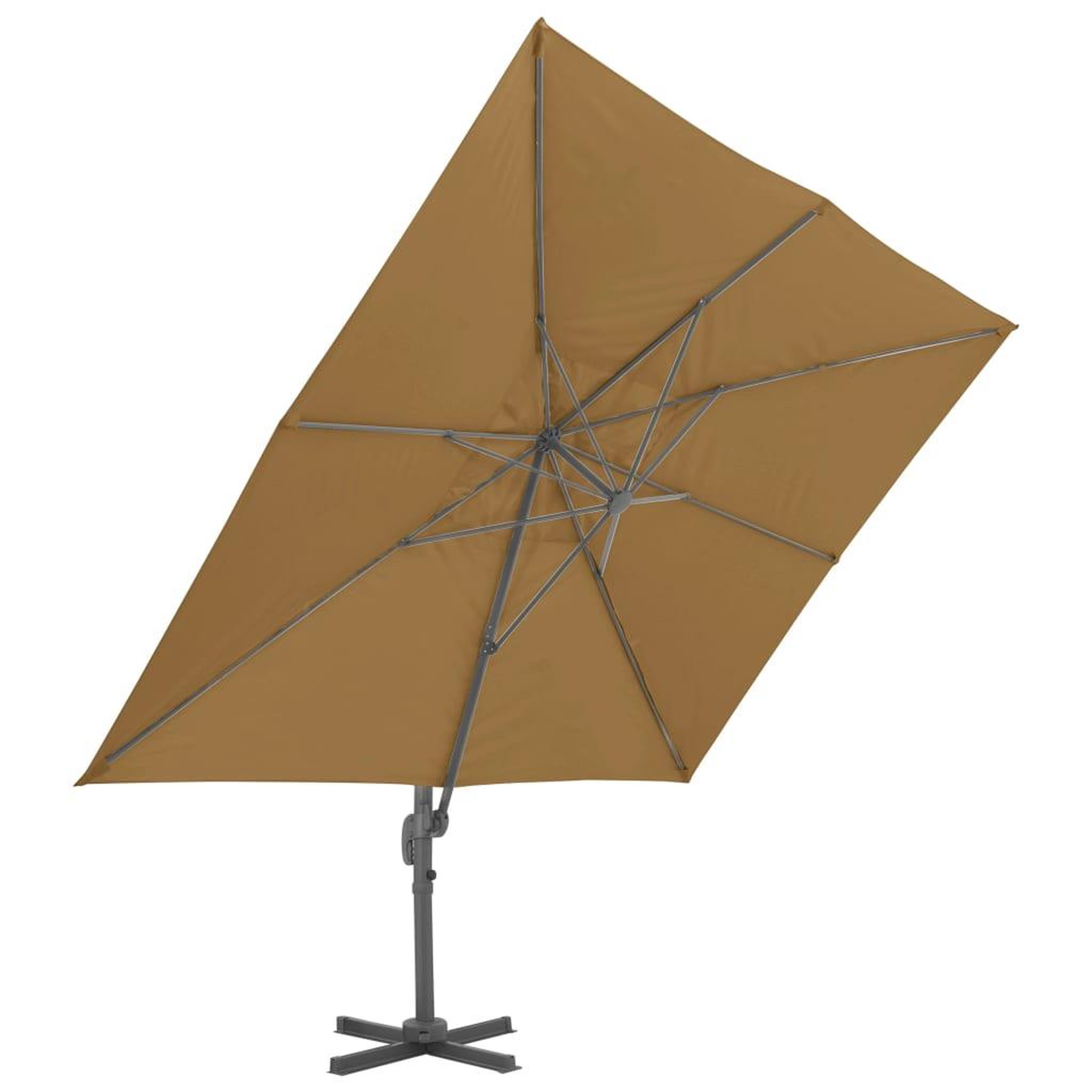 Voir la diapositive 3 : VIDAXL Parasol de jardin en porte-a-faux et poteau en aluminium taupe