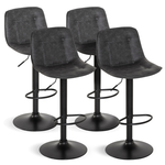 ID MARKET Lot de 4 tabourets de bar DENVER gris vintage