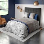 ATELIER DU COTON Parure housse de couette 100% coton 57fils- toki. Coloris disponibles : Gris