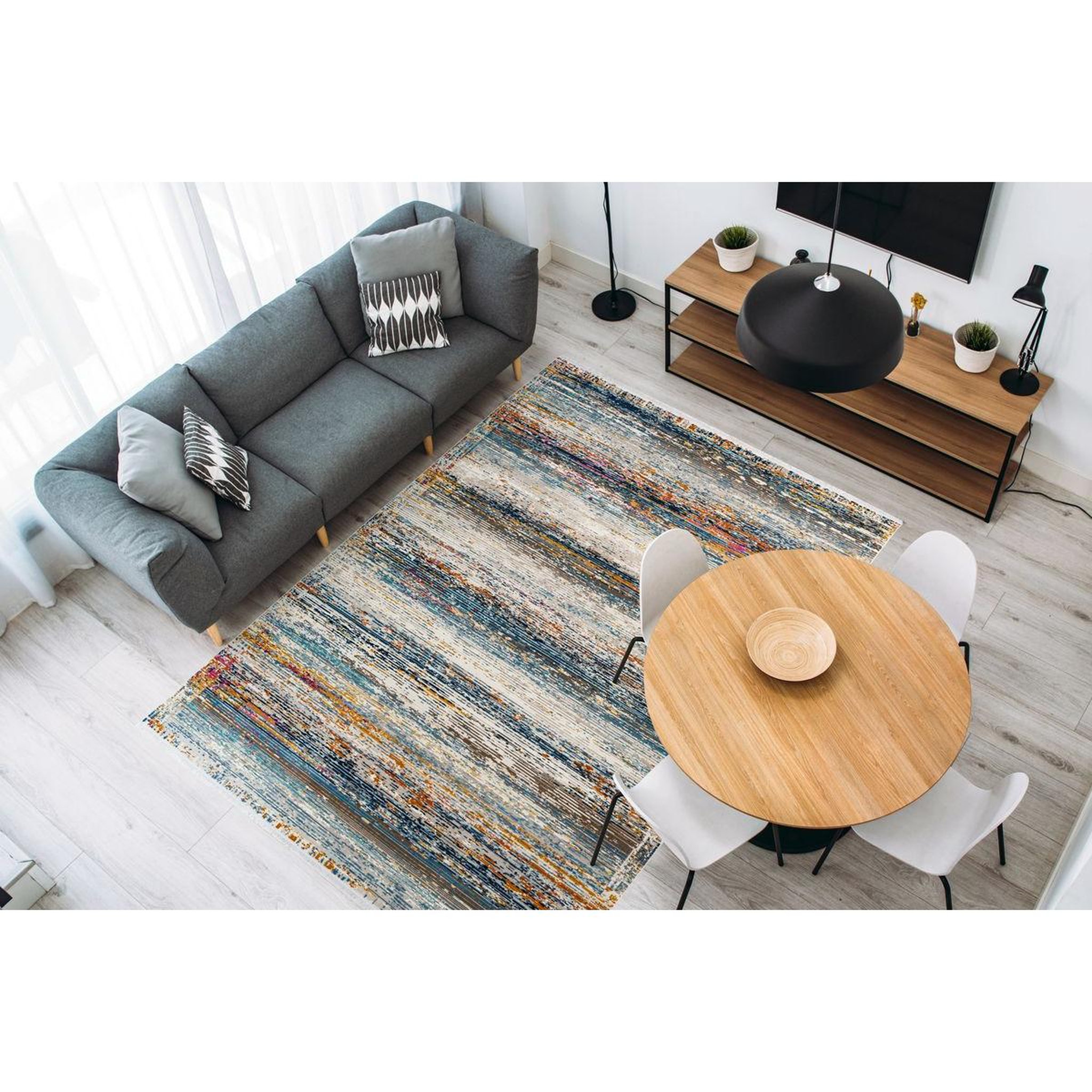 Voir la diapositive 2 : Paris Prix Tapis à Rayures Colorées  Anouk  Multicolore