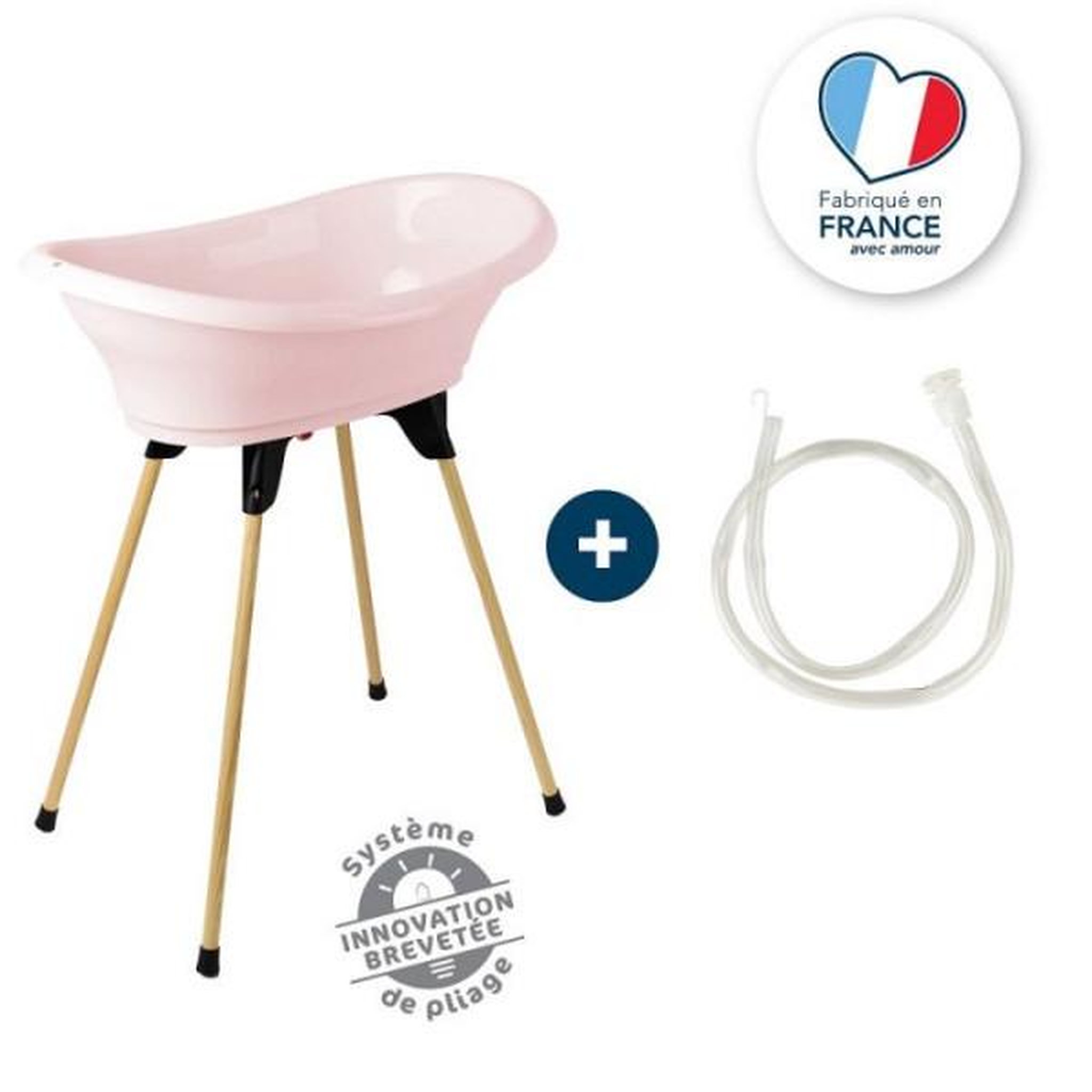 THERMOBABY THERMOBABY KIT BAIGNOIRE VASCO Rose Poudré : baignoire + pieds + tuyau de vidange