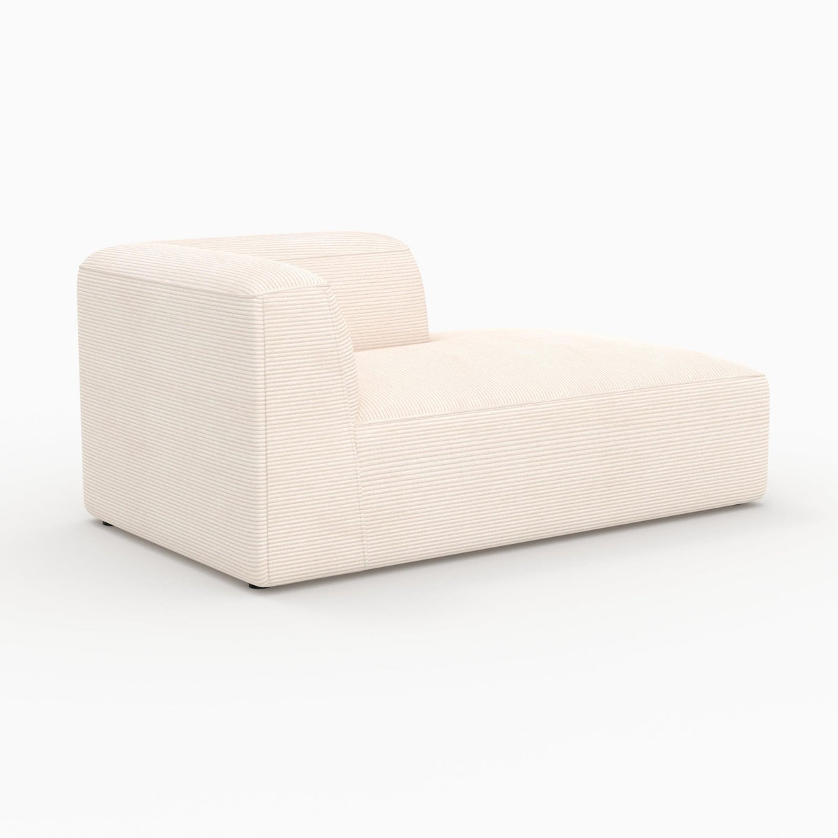 Rendez vous déco Méridienne d'angle à droite pour canapé modulable en velours blanc-Mina