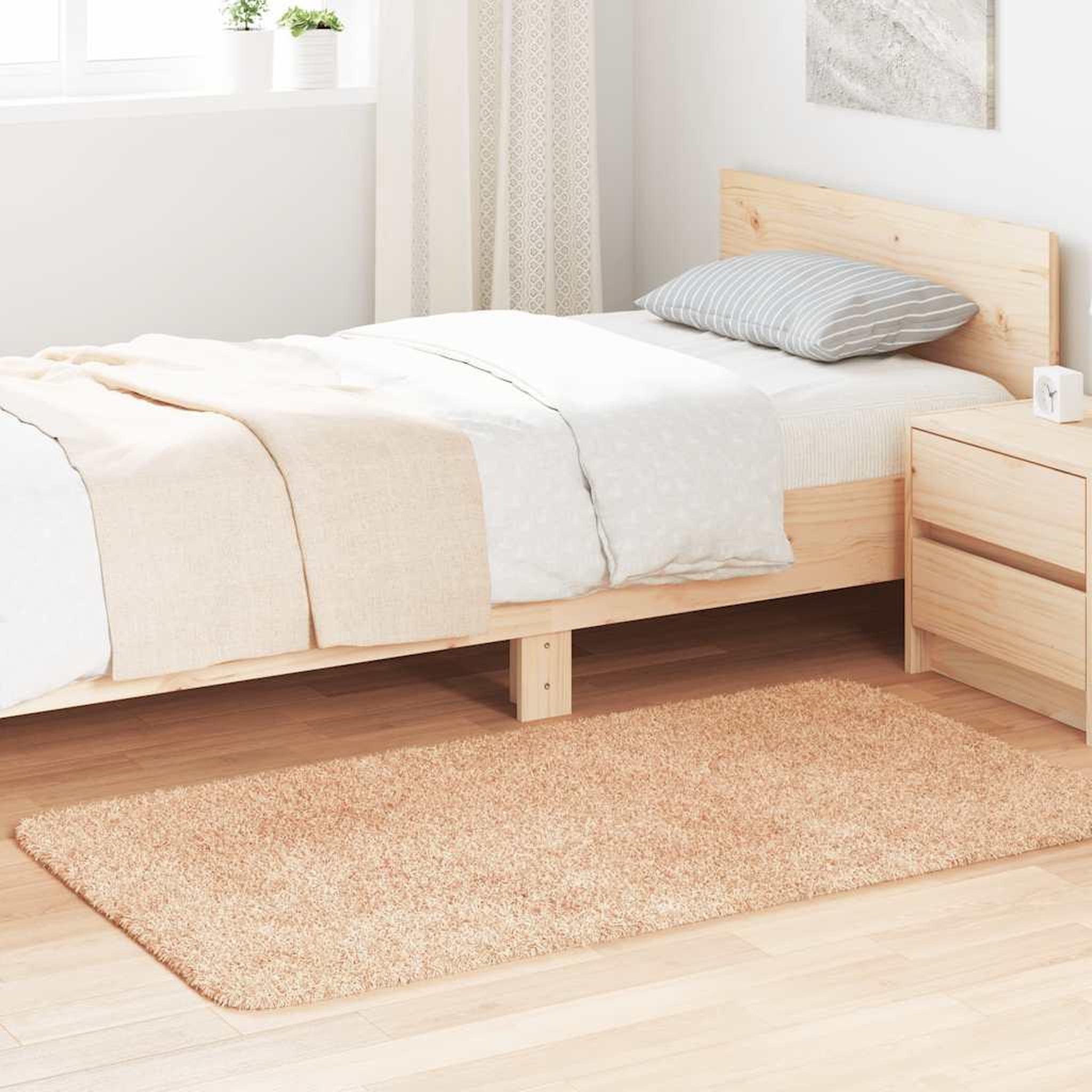 VIDAXL Tapis Shaggy a poils longs NAVARRA beige 80x150 cm polyester