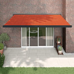 VIDAXL Auvent retractable orange et marron 4,5x3 m tissu et aluminium