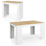 Voir la diapositive 1 : ID MARKET Table console extensible ORLANDO 6 personnes 140 cm bois blanc et façon hêtre