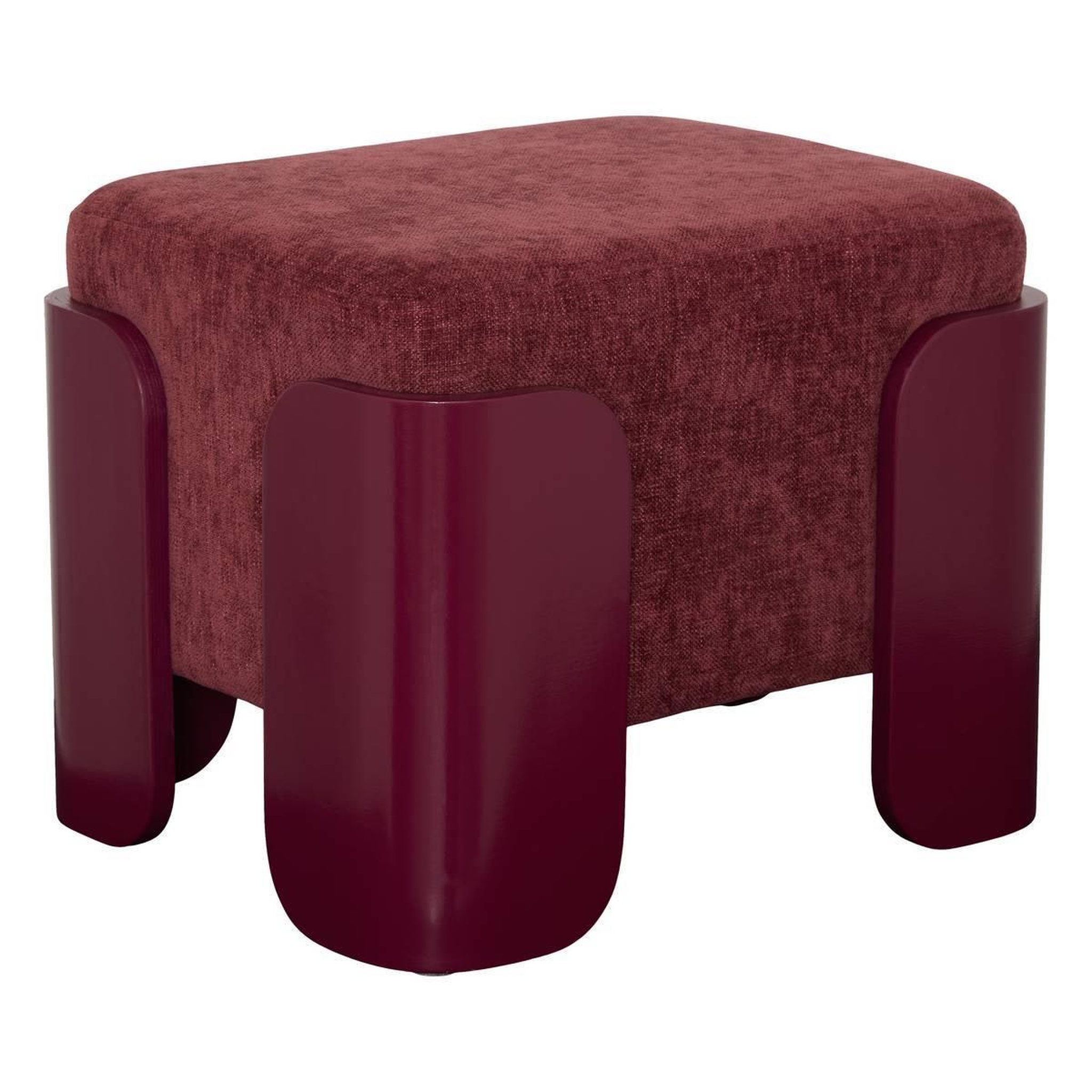 ATMOSPHERA Pouf Tissu Chenille  Mizar  37cm Rouge Grenat