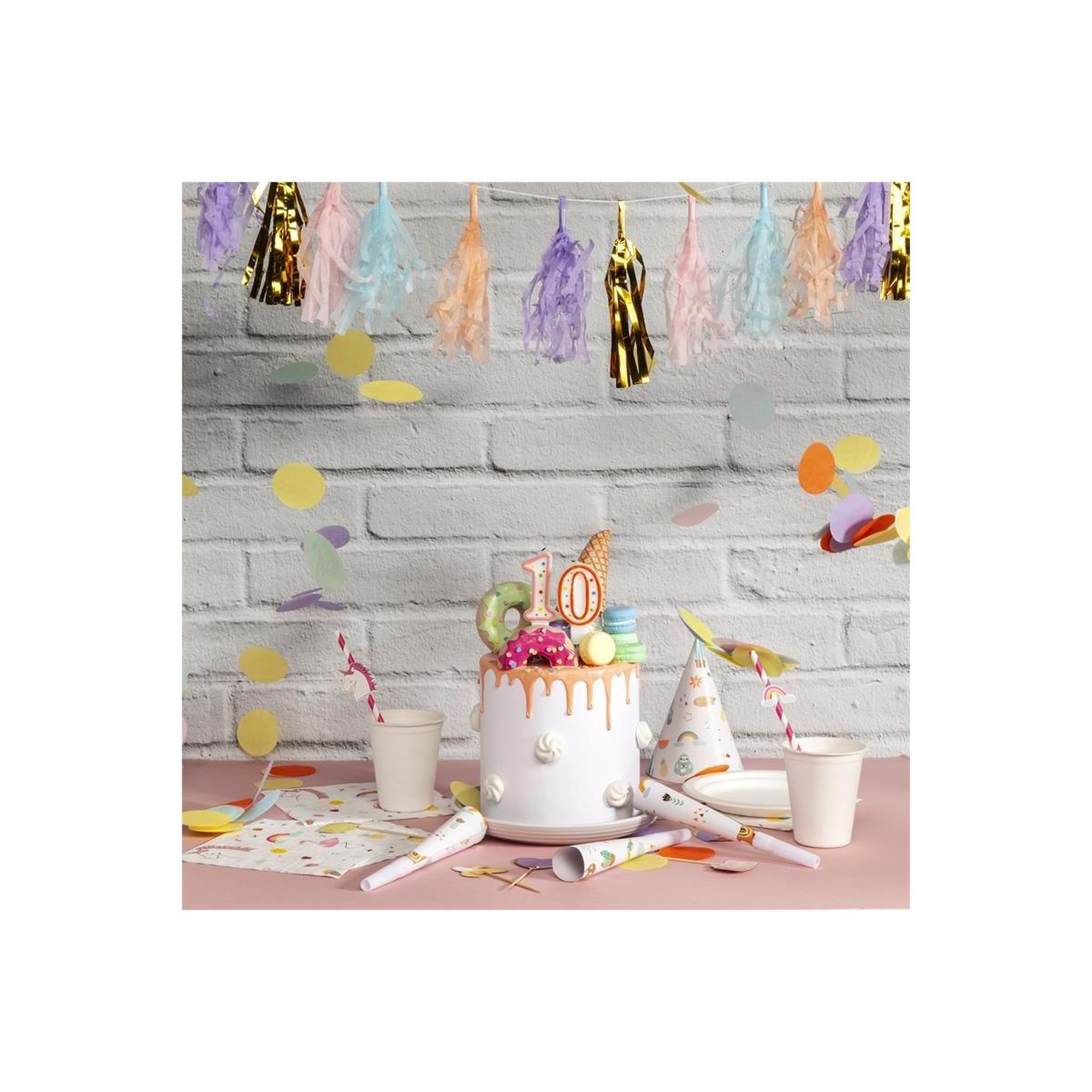 Voir la diapositive 2 : PARTY TIME Lot de 200 Confettis  Ronds  5cm Multicolore