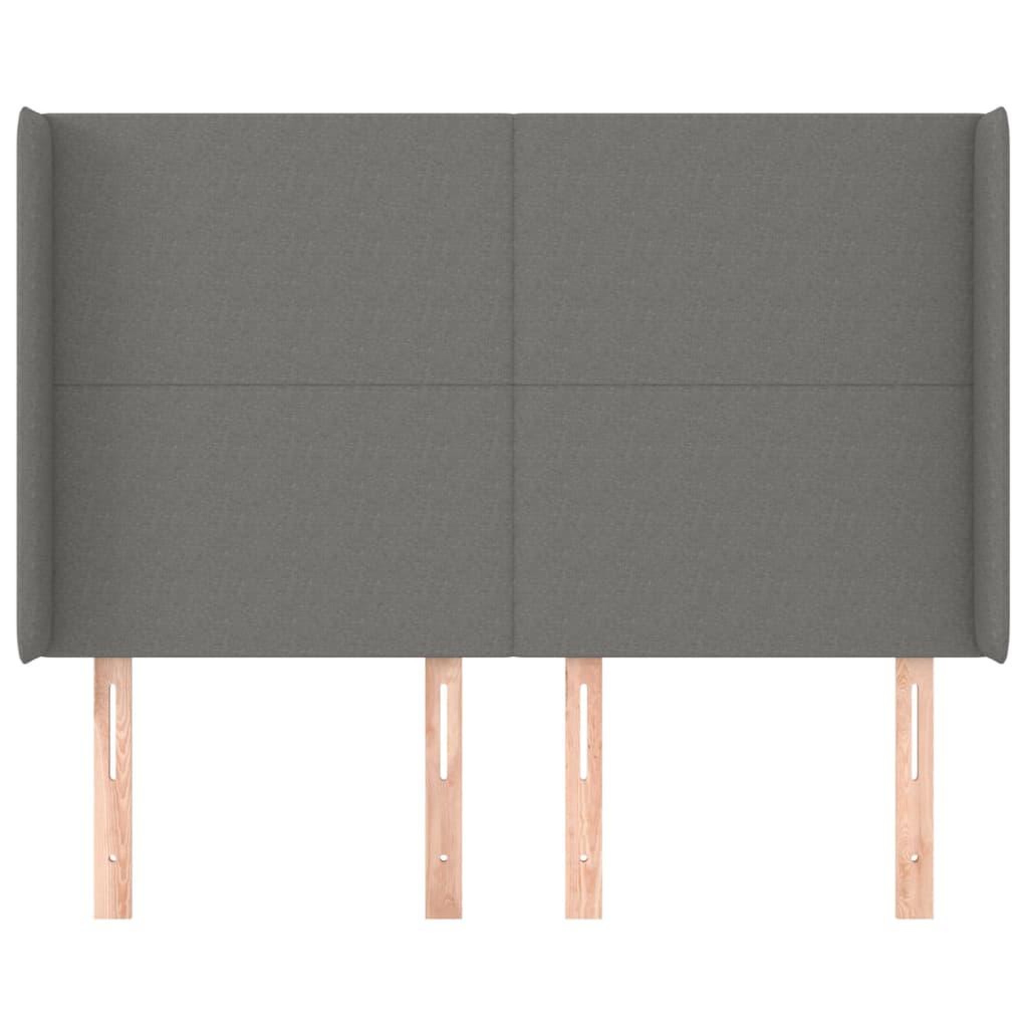 Voir la diapositive 3 : VIDAXL Tete de lit avec oreilles Gris fonce 147x16x118/128 cm Tissu